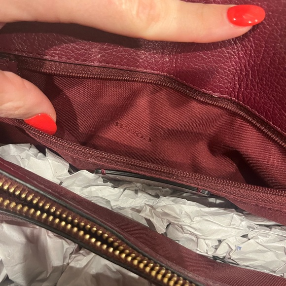 Coach Maroon Leather satchel bag - Picture 8 of 10